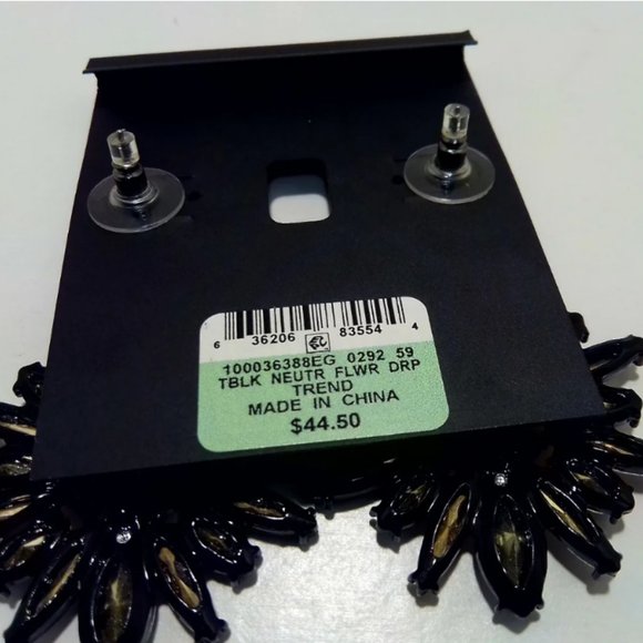 I.N.C. Amber & White Crystal Drop Flower Set - Picture 3 of 3